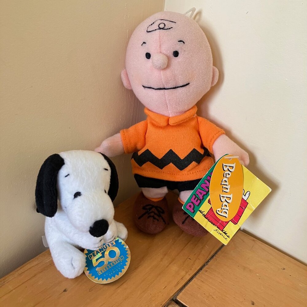 Charlie Brown & Snoopy Mini Plush Stuffed Bean Bag Toys Peanuts Wendy's Applause